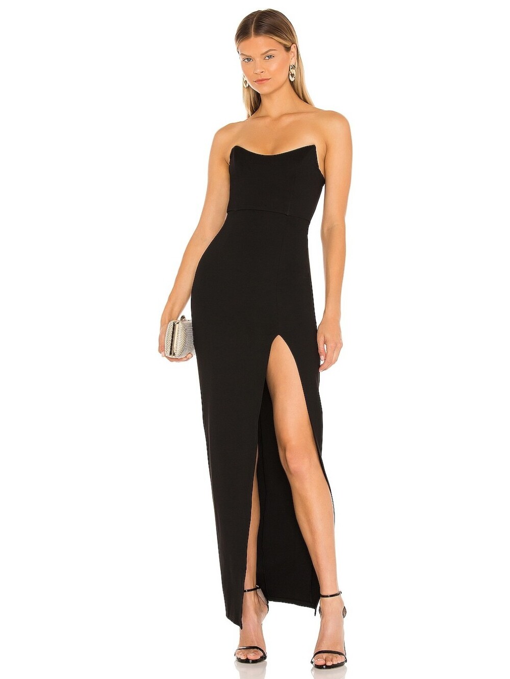 Superdown Ryleigh Strapless Maxi Dress in Black